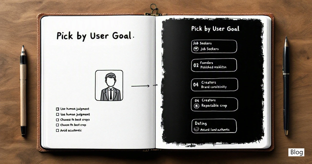 A decision guide for choosing an AI profile picture generator by user type and goal.