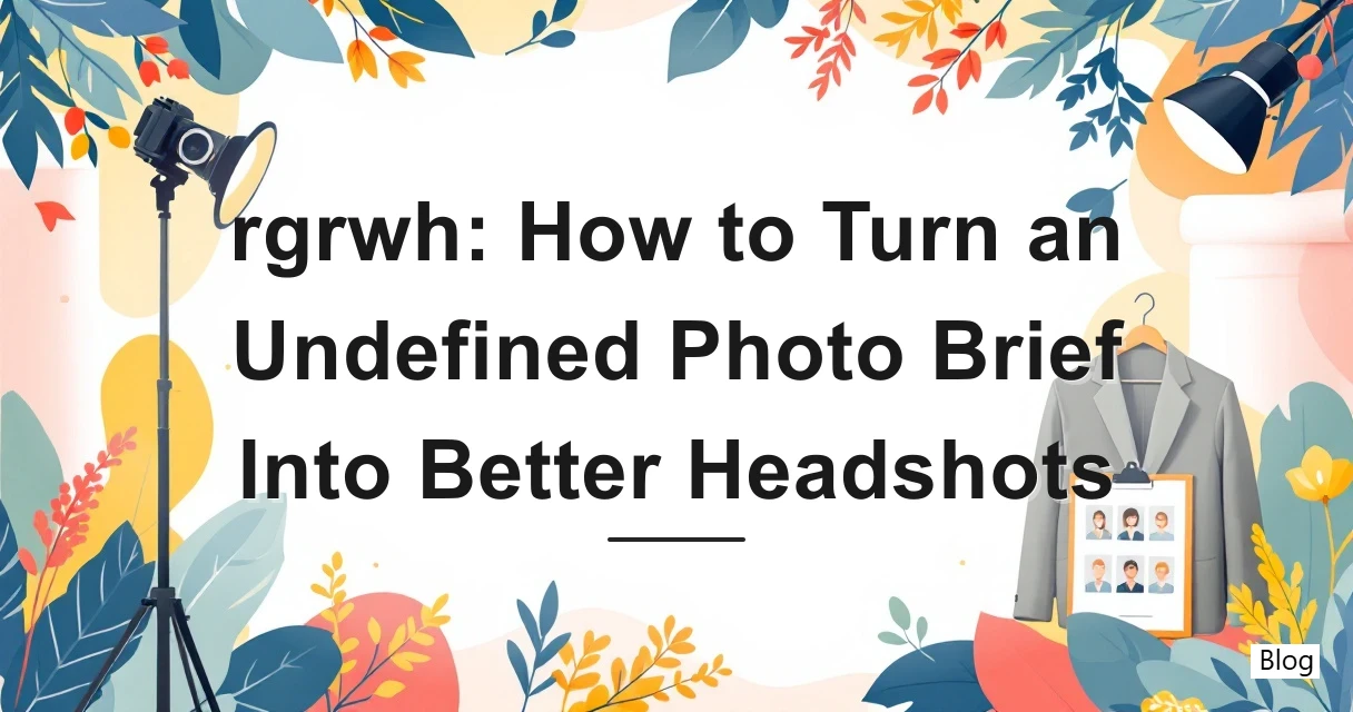 rgrwh: How to Turn an Undefined Photo Brief Into Better Headshots