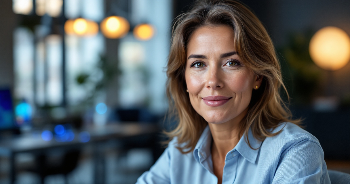 Realistic professional AI headshot scene highlighting natural age details, studio lighting, and authentic business portrait look