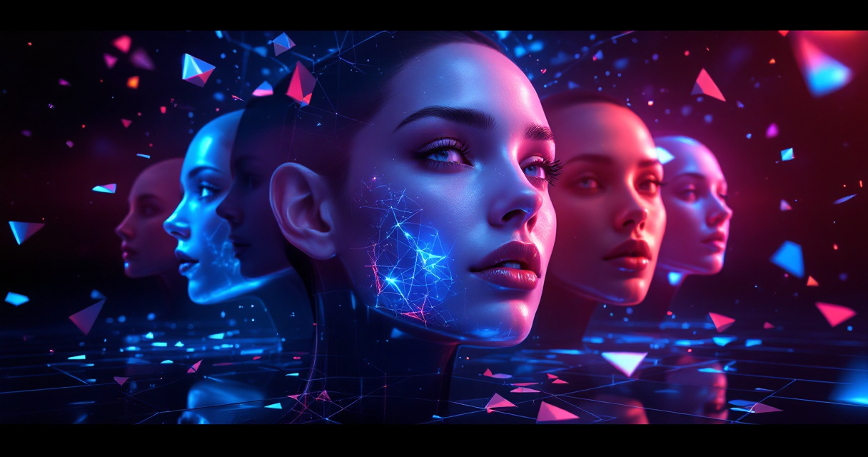 Uncanny artificial AI portraits with distorted features and unnatural lighting revealing common headshot generation mistakes