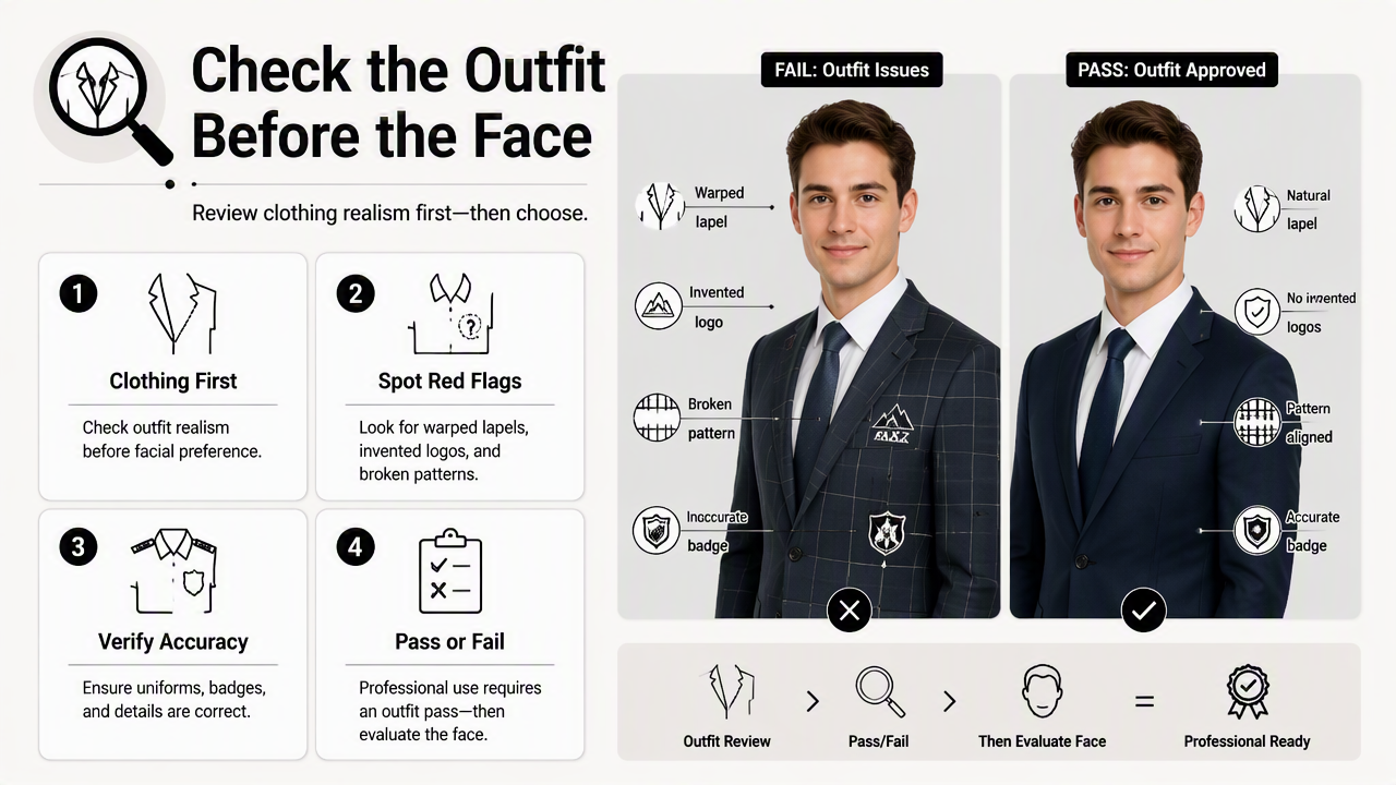Illustration for How should AI headshot outputs be reviewed?
