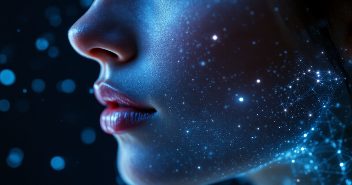 AI subtly refining jawline contours in a professional headshot without altering natural appearance