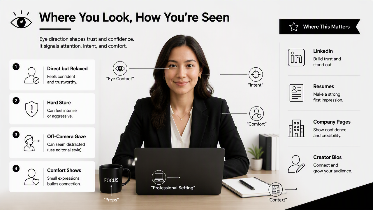Illustration for How does eye direction change trust and confidence?