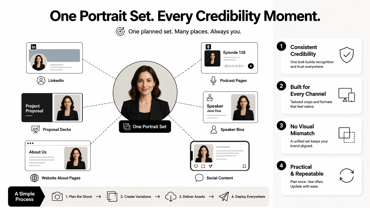 Illustration for Where should agency owners use one portrait set?