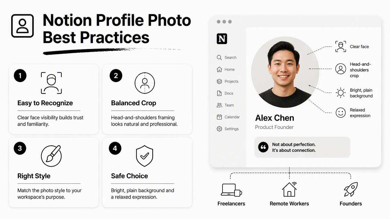 Illustration for What makes a Notion profile photo look professional?