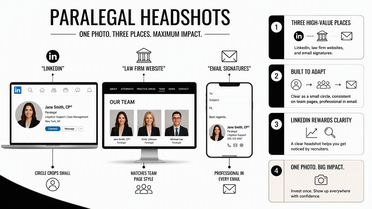 Illustration for Where paralegal headshots must look credible