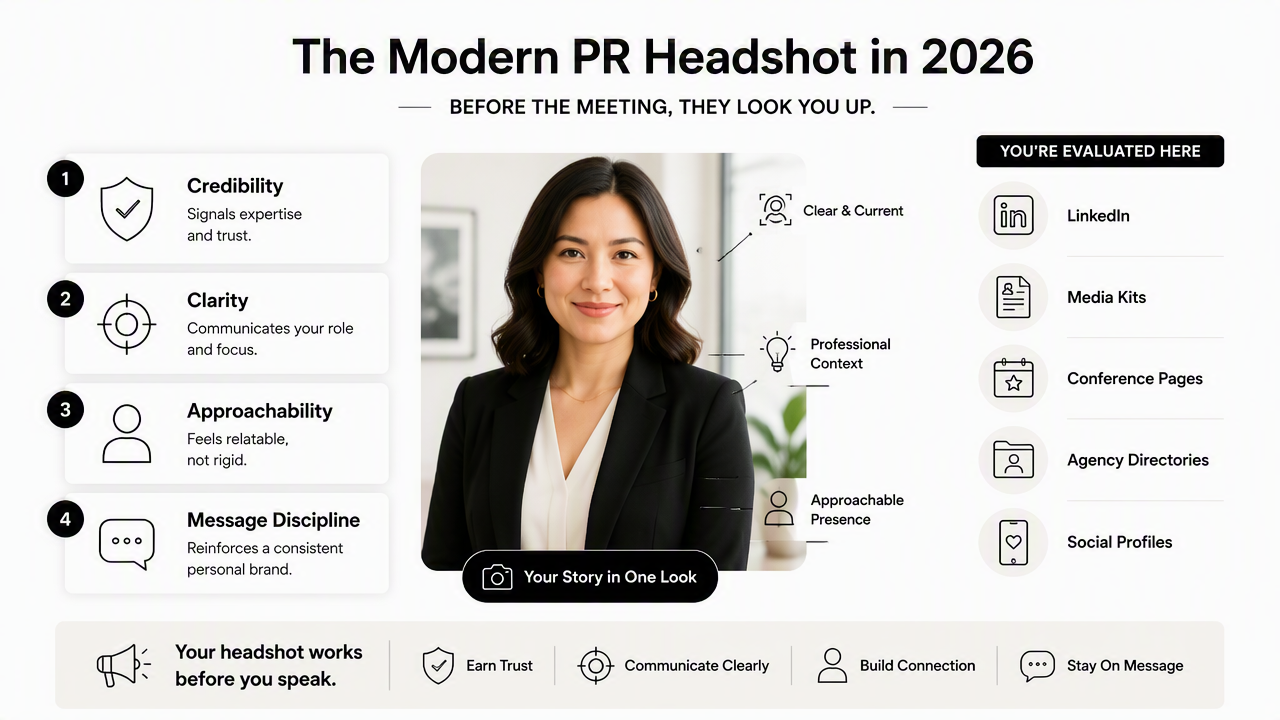 Illustration for What should a PR headshot communicate in 2026?