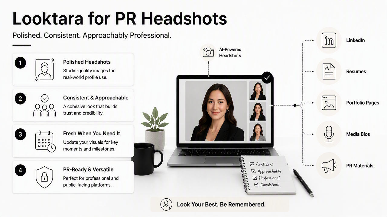 Illustration for How Looktara handles PR headshots