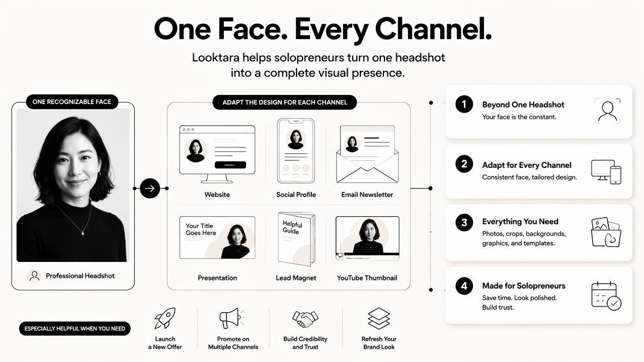 Illustration for How Looktara handles solopreneur brand images