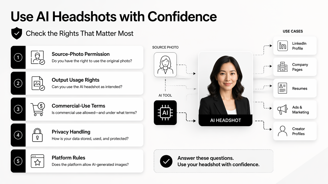 Illustration for What rights matter before using an AI headshot?