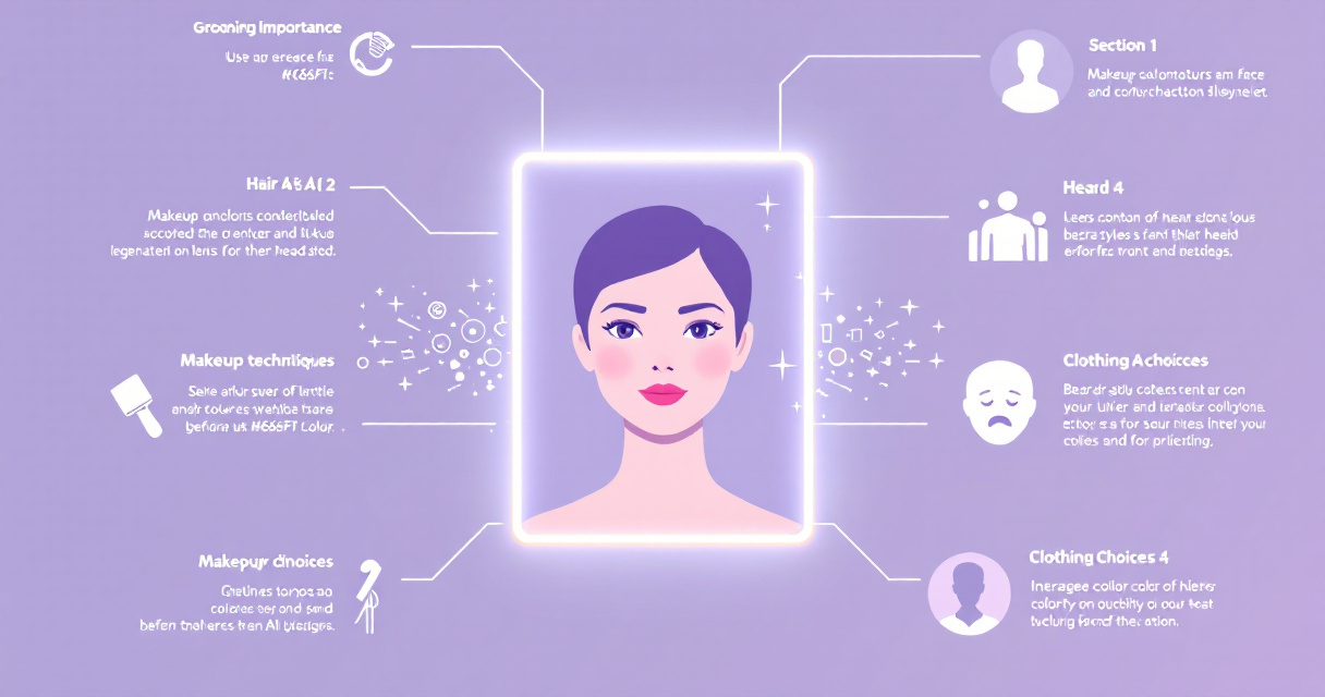 Infographic showing grooming, makeup, clothing, lighting, and AI enhancement steps that improve AI-generated professional headshots.