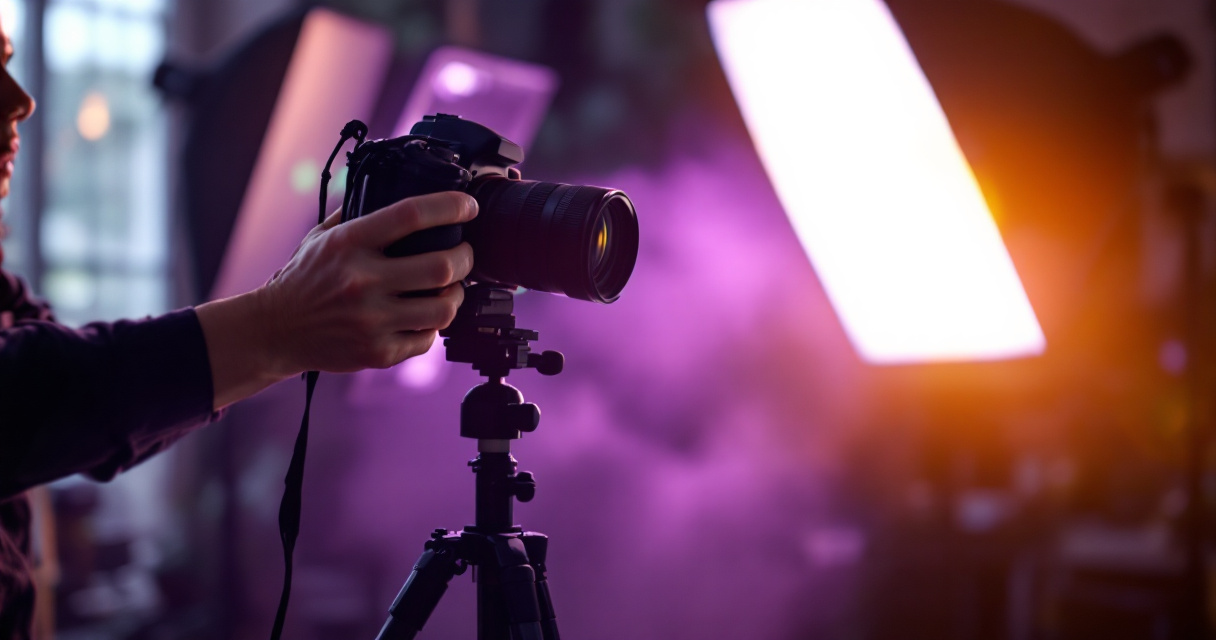 Professional photography studio setup demonstrating proper lighting techniques for natural-looking portrait results