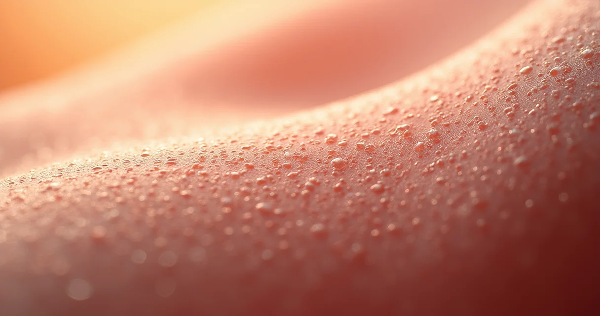 Natural human skin texture compared to artificial smooth surface illustrating AI headshot plastic skin problem