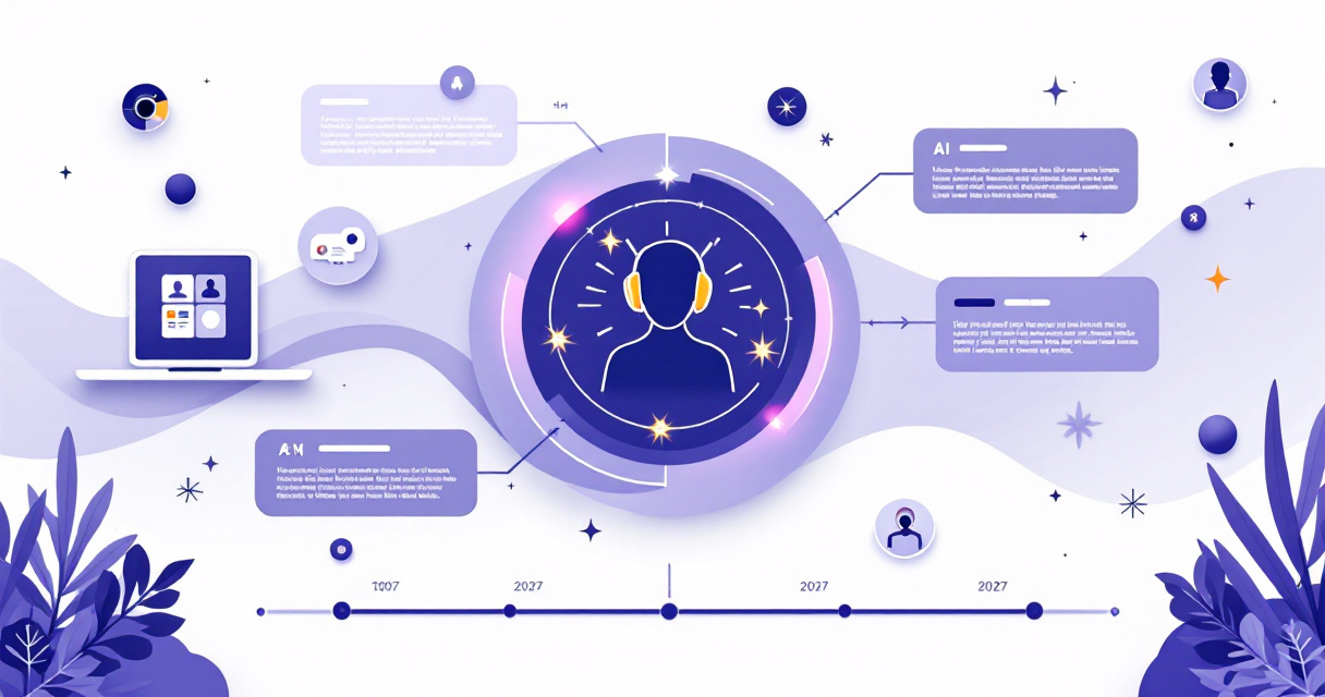 Infographic showing AI headshot and Zoom background enhancement workflow with icons representing video calls, AI transformation, and professional virtual backgrounds