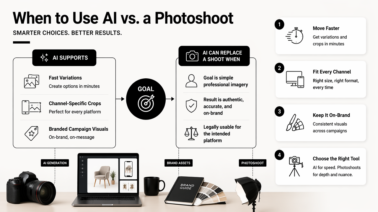 Illustration for When should AI replace or support a photographer?