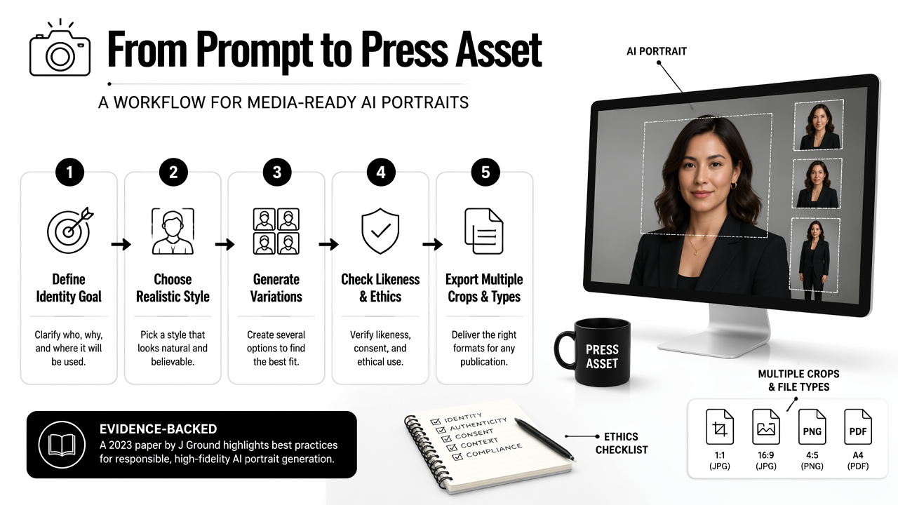 Illustration for How should media-ready AI portraits be created?