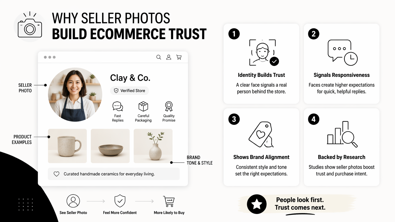 Illustration for Why seller photos shape ecommerce trust