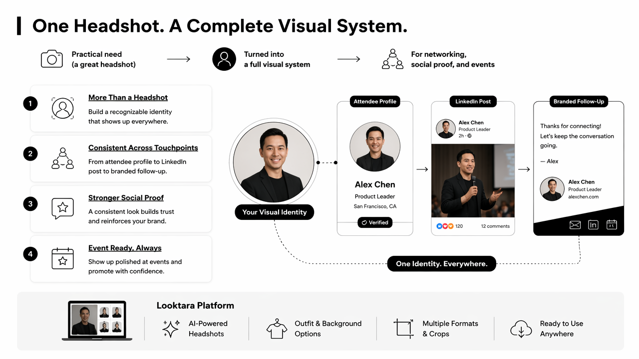 Illustration for How Looktara handles event-ready profile visuals