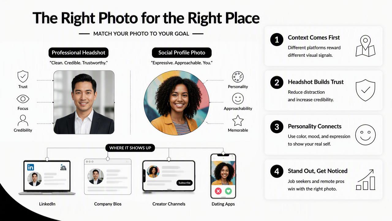 Illustration for Which tool fits each profile-photo use case?