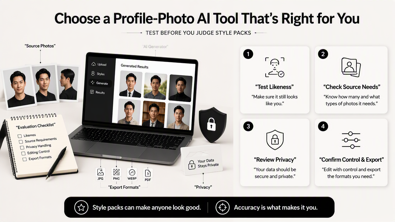 Illustration for How should a profile-photo AI tool be chosen in 2026?