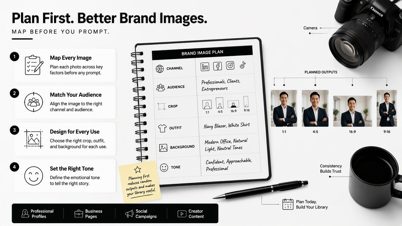 Illustration for How should a brand image set be planned before generation?
