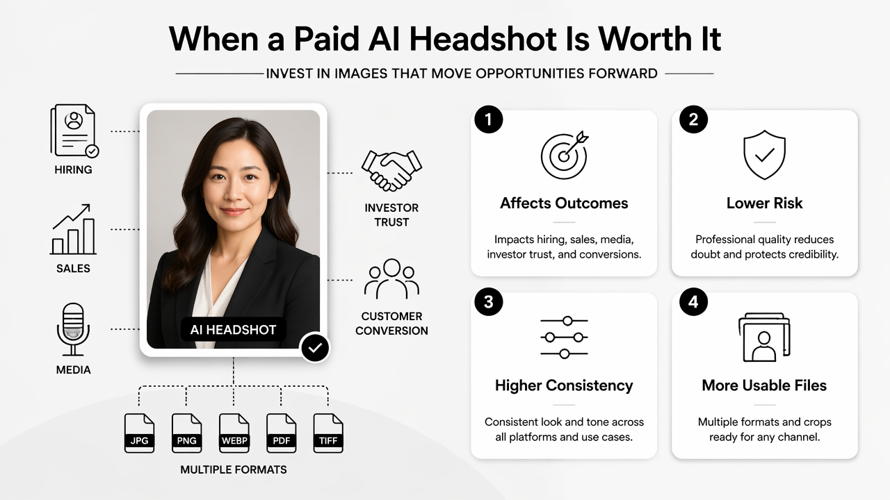 Illustration for When is a paid AI headshot worth it?