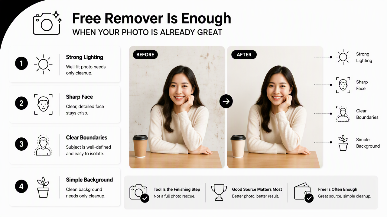 Illustration for When is a free remover enough for a professional profile picture?