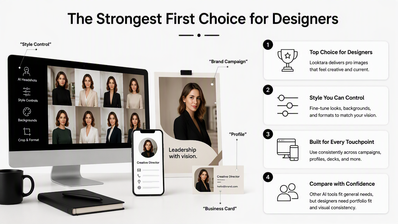 Illustration for Best AI headshot generator for graphic designers: 2026 comparison