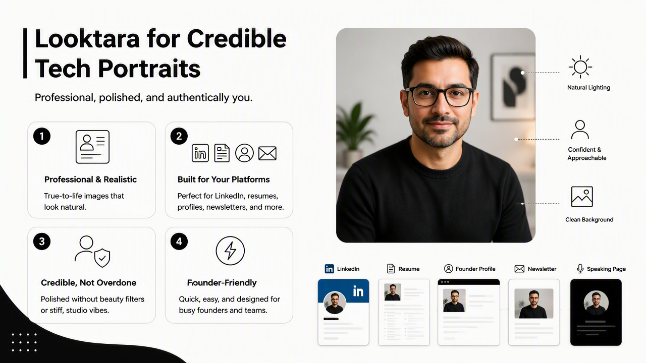Illustration for How Looktara handles credible tech portraits