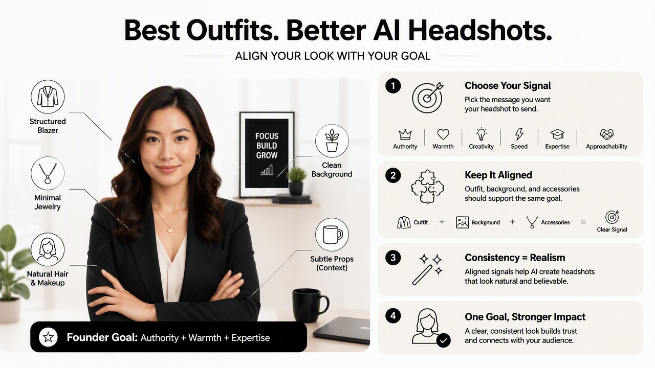Illustration for Which outfit works best for each personal brand goal?