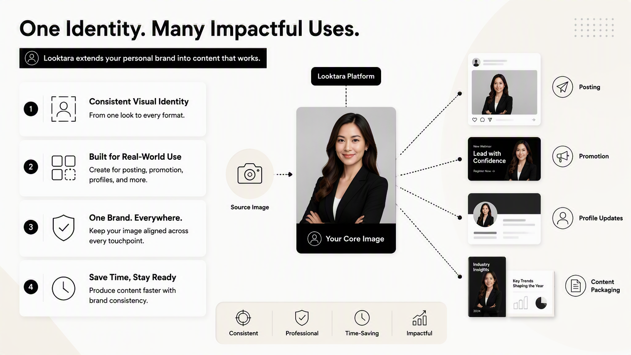 Illustration for How Looktara handles consistent personal-brand visuals