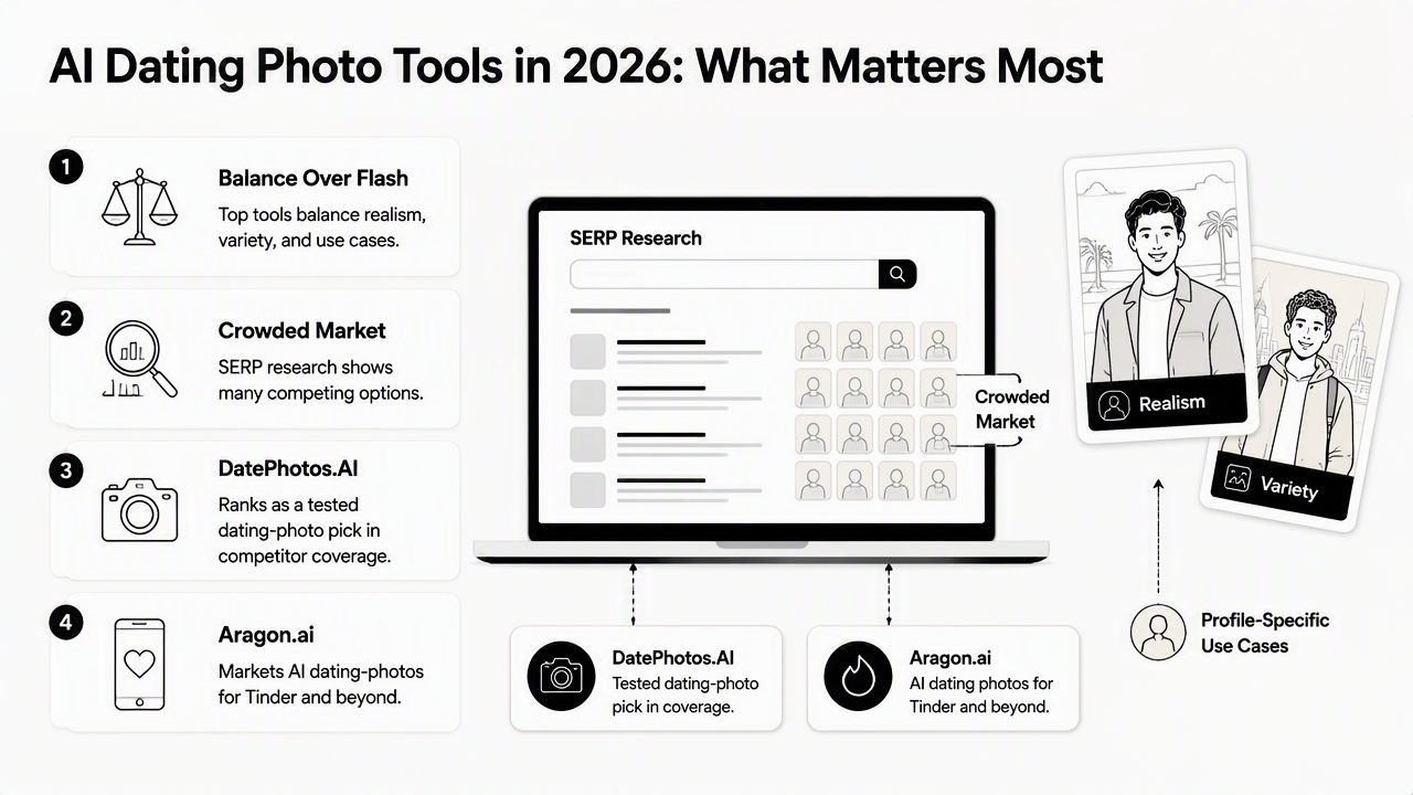Illustration for Which AI dating portrait tools stand out in 2026?
