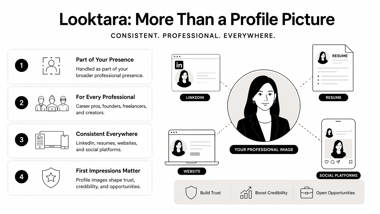 Illustration for How does Looktara handle LinkedIn profile imagery?