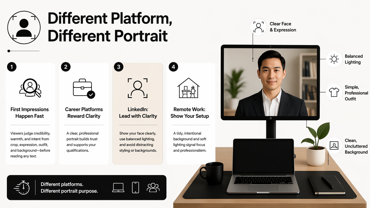 Illustration for Which portrait style fits each platform?