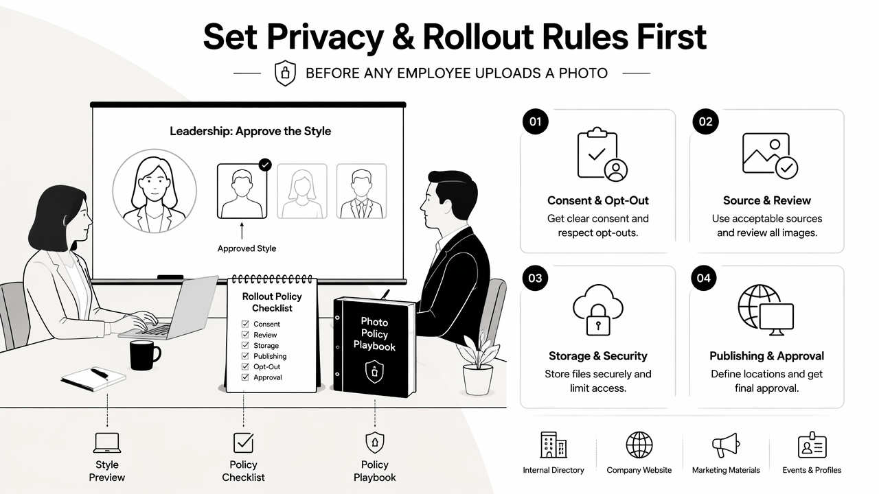 Illustration for What privacy and rollout rules should teams set?