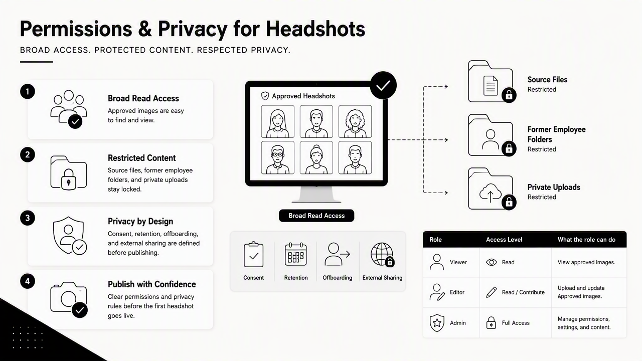 Illustration for How should permissions, privacy, and access be managed?