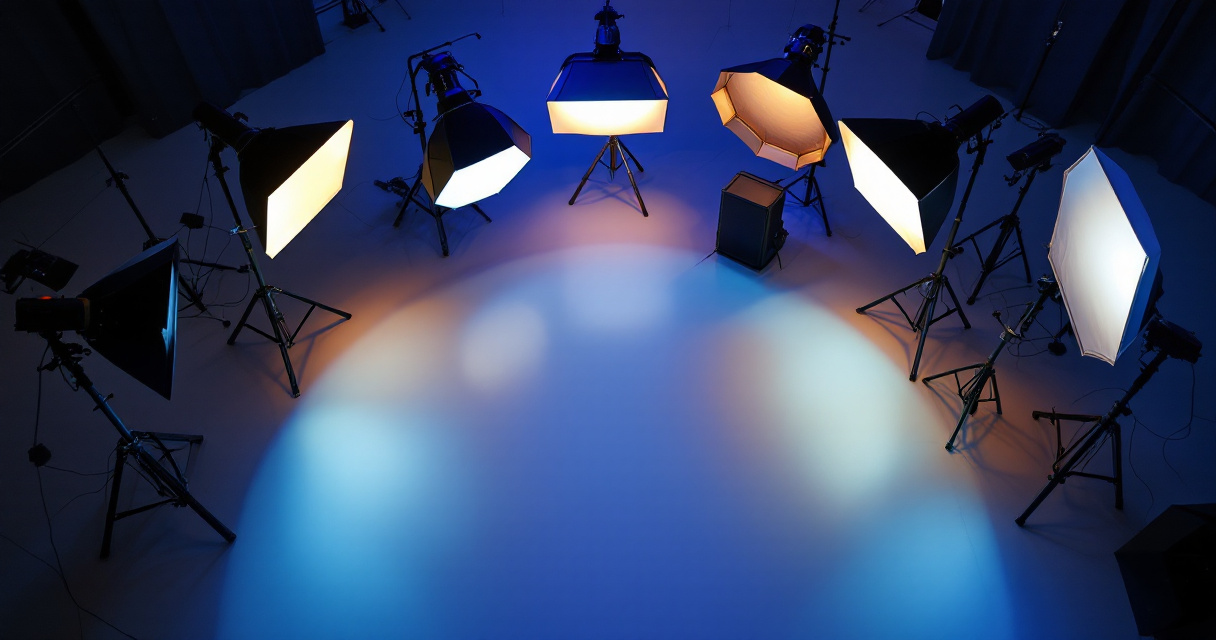 Professional photography lighting equipment arranged to accommodate diverse skin tones in corporate headshot sessions