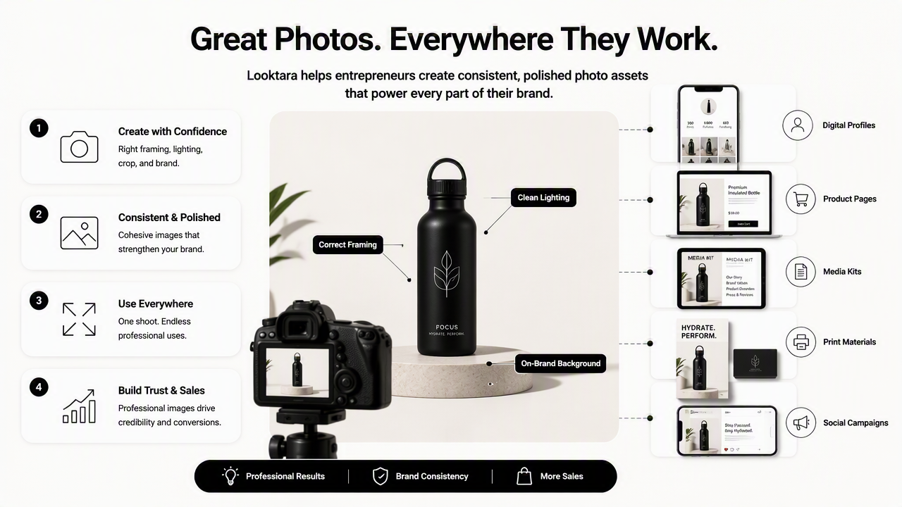 Illustration for How Looktara handles entrepreneur brand imagery