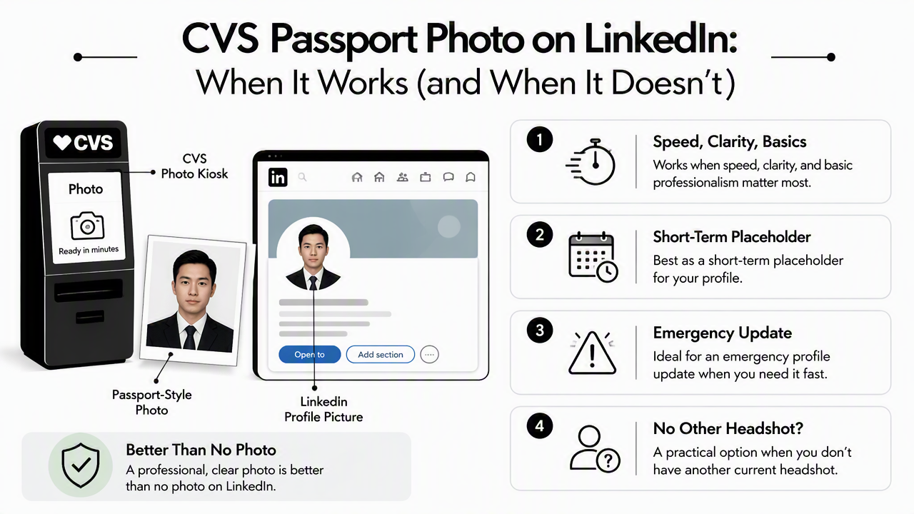Illustration for When does a CVS passport photo work on LinkedIn?