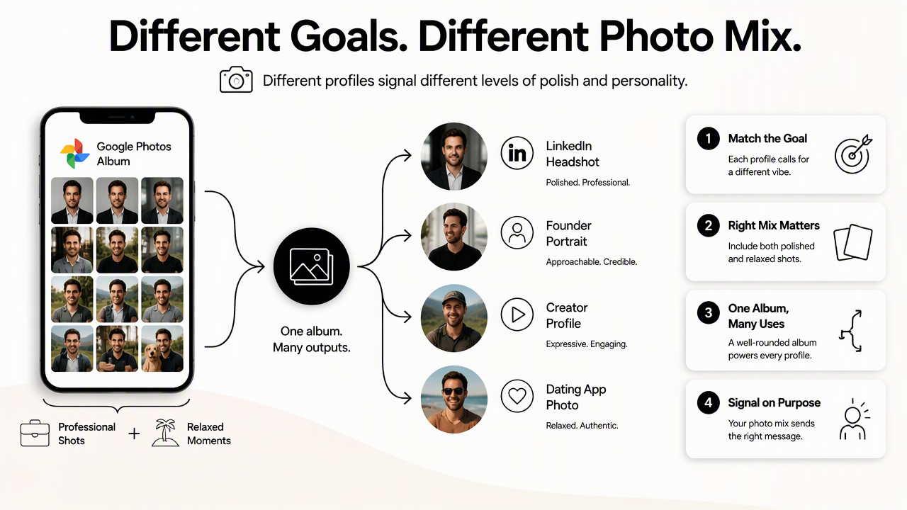 Illustration for How to match source photos to profile goals