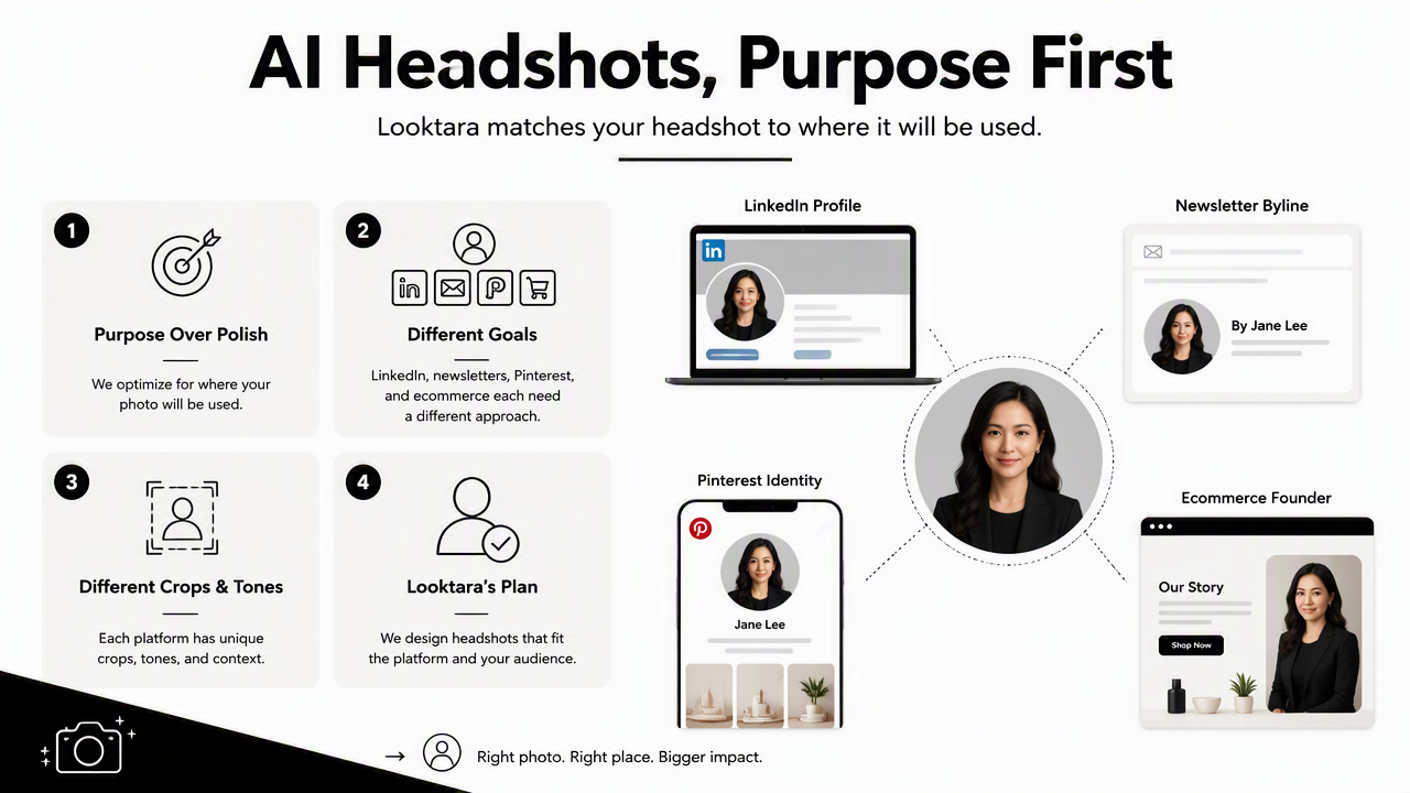 Illustration for How Looktara handles profile-specific headshots