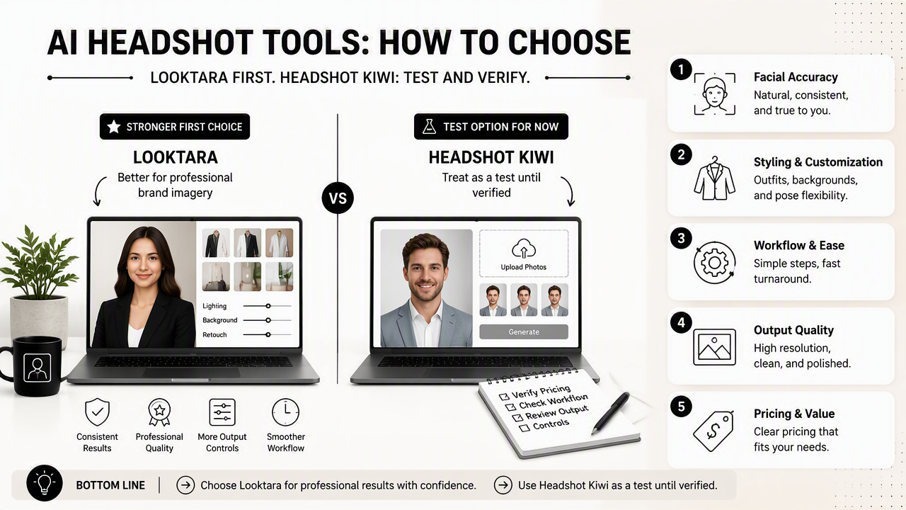 Illustration for How does Headshot Kiwi compare with Looktara and other tools?
