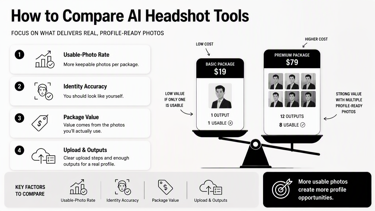 Illustration for How should buyers compare realism, pricing, and upload flow?