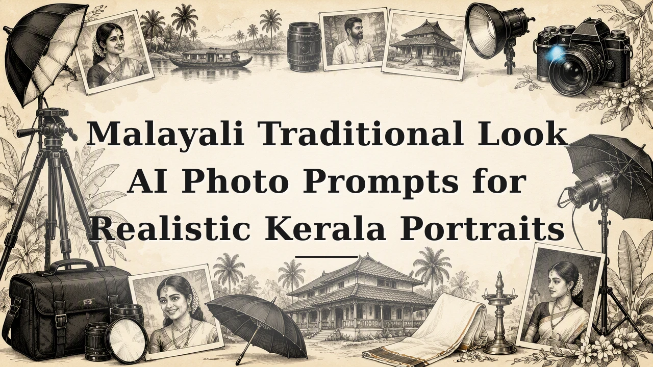 Malayali Traditional Look AI Photo Prompts for Realistic Kerala Portraits
