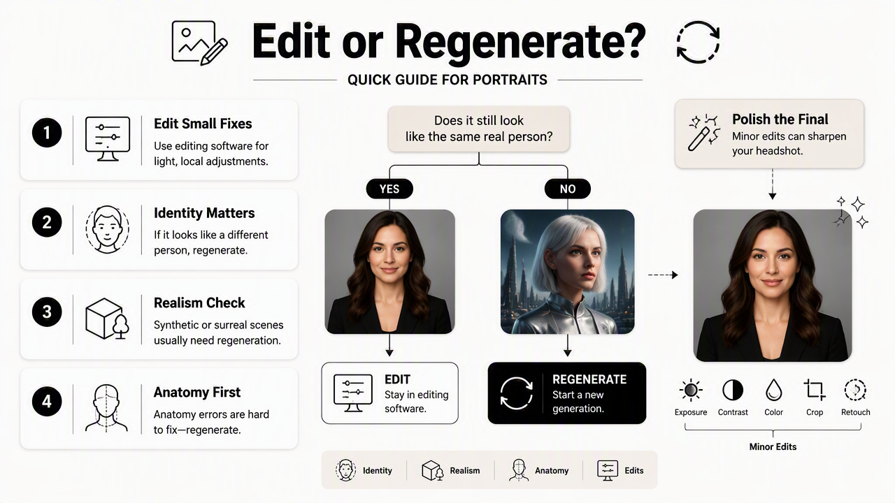 Illustration for Which edits belong in software, and which need regeneration?