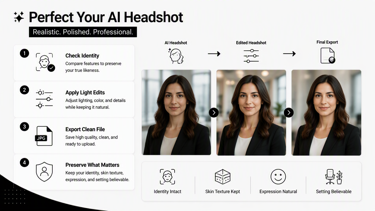 Illustration for How should an AI headshot be touched up for LinkedIn and profiles?