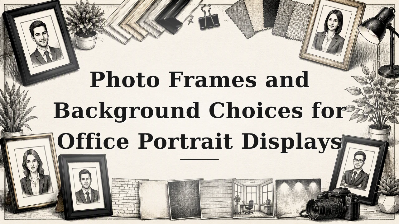 Photo Frames and Background Choices for Office Portrait Displays