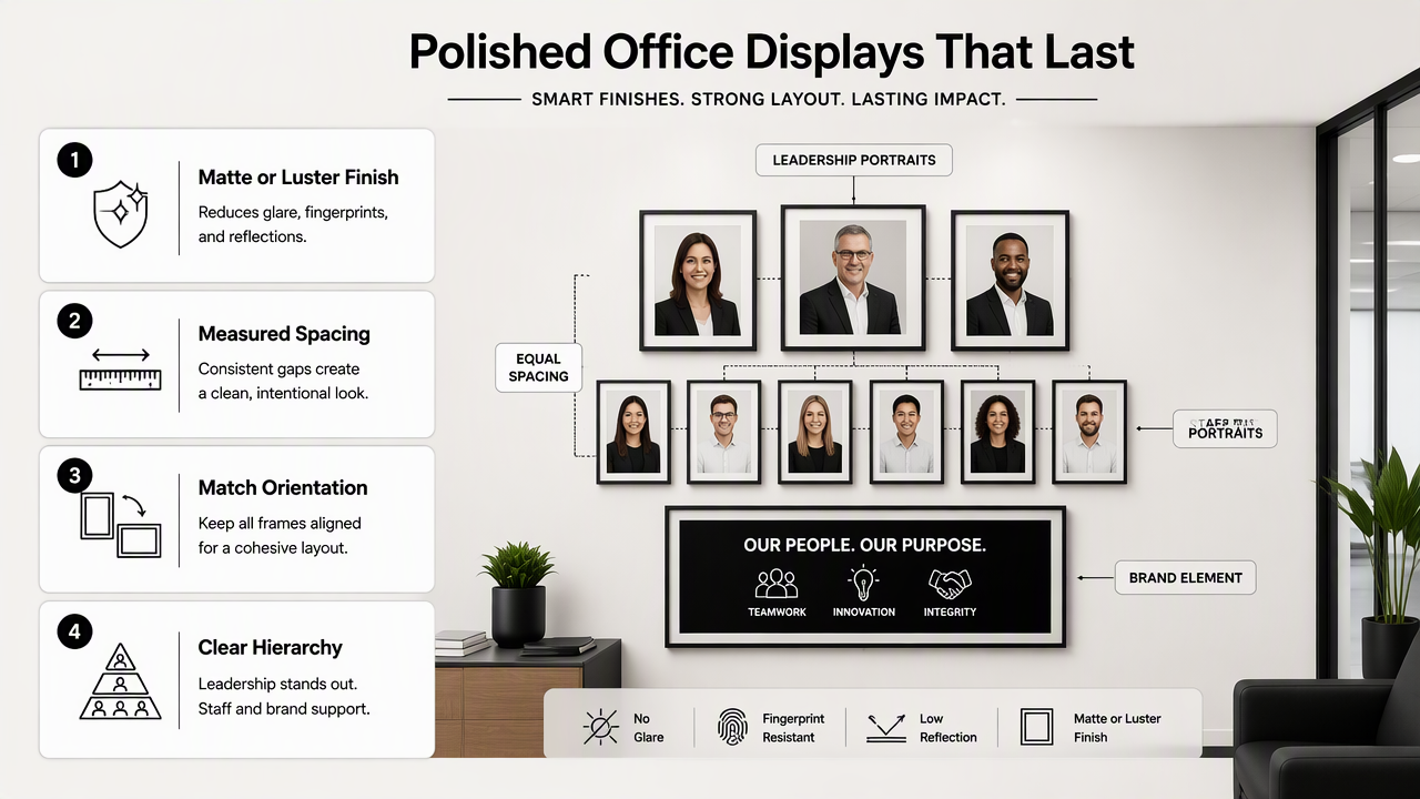 Illustration for What print finishes and layouts prevent a messy display?