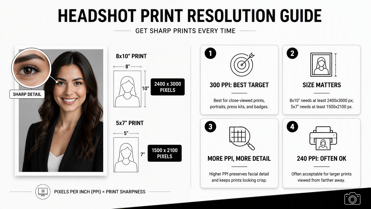 Illustration for What resolution is needed for sharp headshot prints?