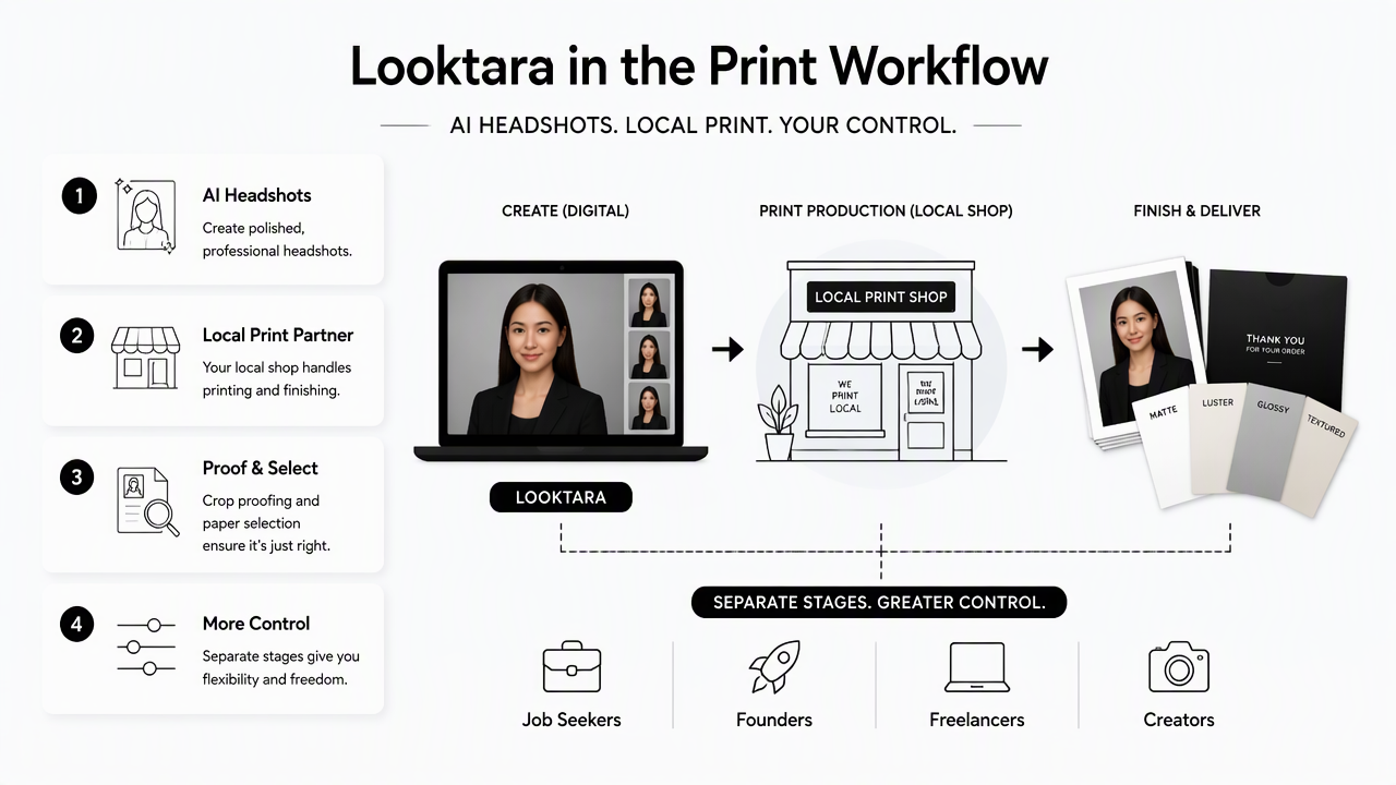Illustration for How does Looktara fit into the print workflow?